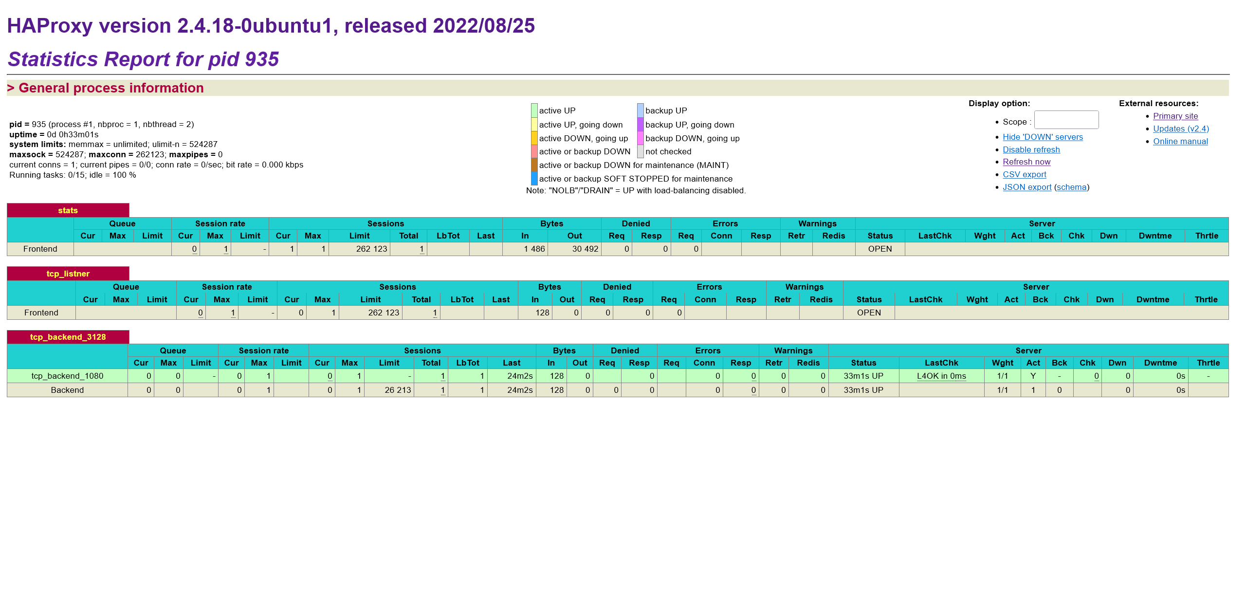 HAProxy Stats Page Screenshot